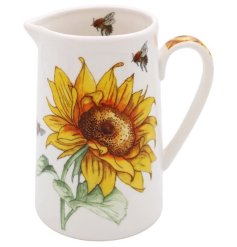 A delightful jug from the Bee - Tanical range. Displaying beautiful Sunflowers and bees