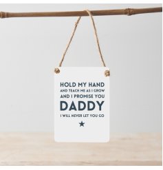 Hold my hand and teach me as I grow. And I promise you daddy I will never let you go.