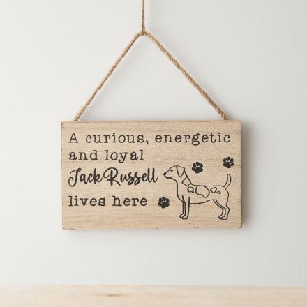 Jack Russell Hanging Sign, 15cm