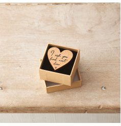 I wish you lived next door. A charming natural wooden heart shaped token with a sentimental slogan. 