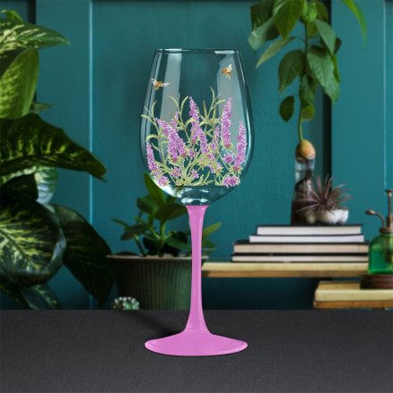 Lavender Bee - Tanical Wine Glass, 27cm