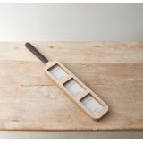 wooden photo frame in the shape of a cricket bat 