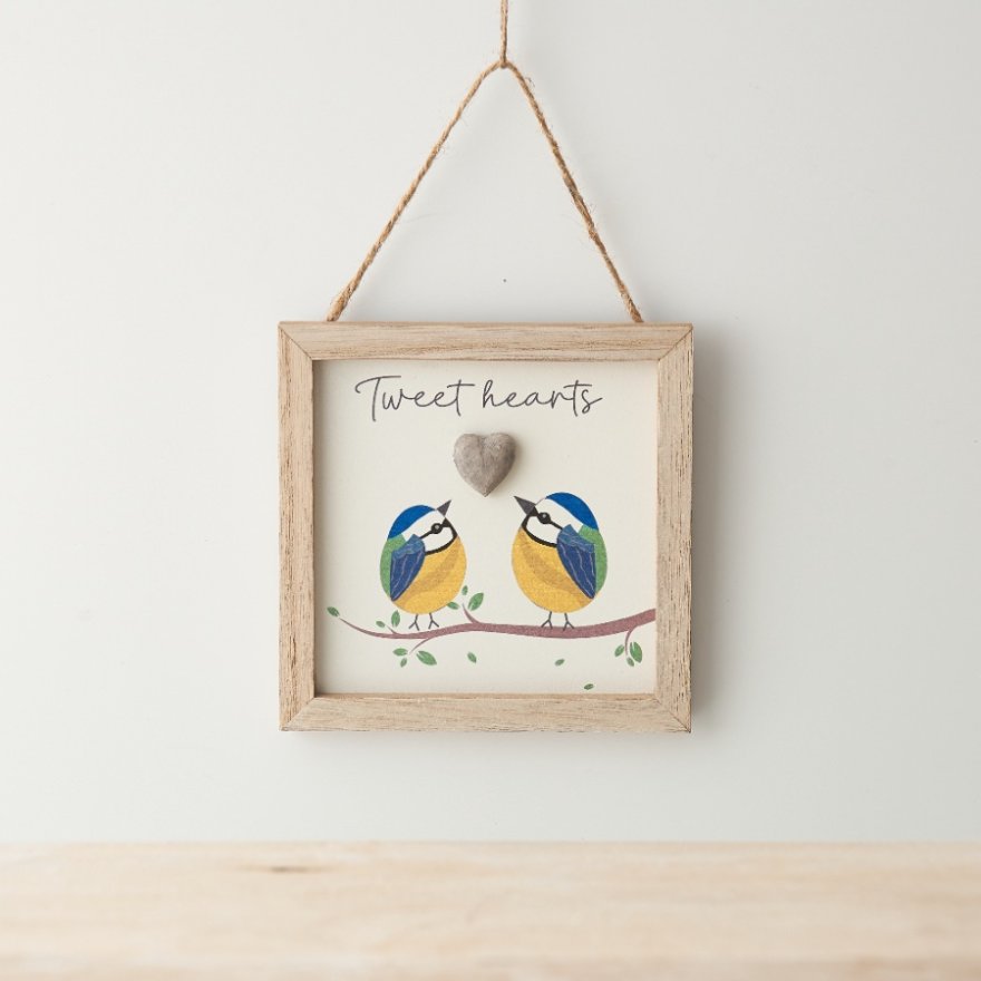 12cm 'Tweet Hearts' Box Framed Sign