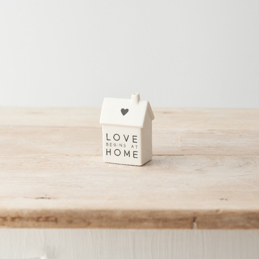 7cm 'Love Begins At Home' Porcelain House