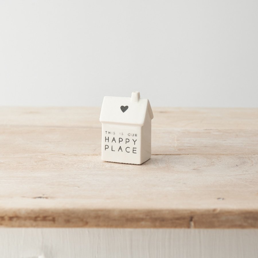 'Our Happy Place" Porcelain House 7cm