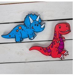 An assortment of 2 dinosaur puzzles in bright colours