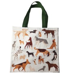 A reusable cotton bag in a dog design from the Barks range.