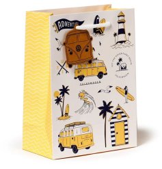 A Volkswagen Camper and beach style gift bag in size medium.