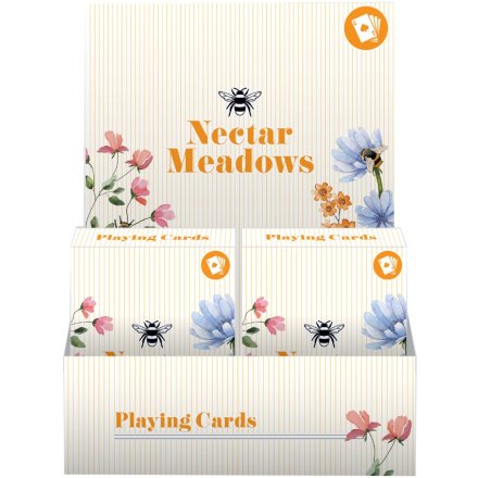 A playing card deck from the Nectar Meadows range, featuring beautifully illustrated cards with floral images 