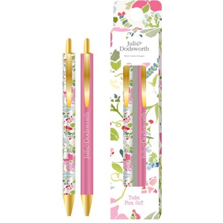 Pink Botanical Twin Pen Set, Julie Dodsworth 13cm