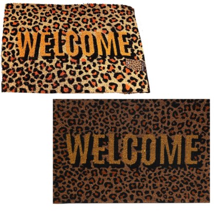 Leopard Print Doormat, 60cM 2 Assorted