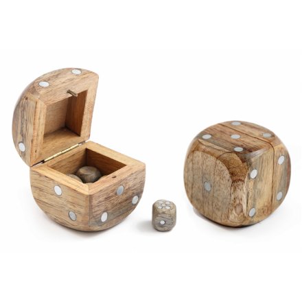 Dice Shape Wooden Box, 5.5cm