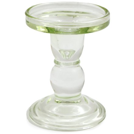 Small Glass Candlestick, 11cm