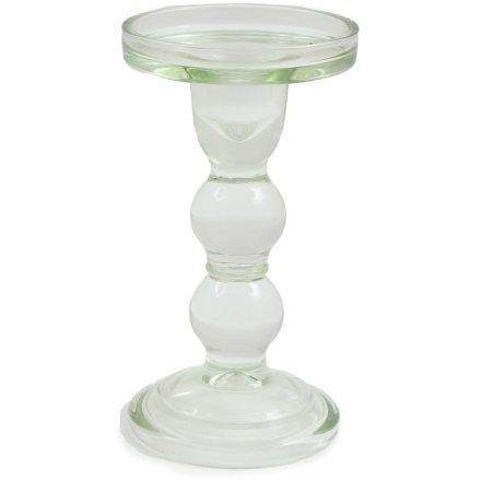 Glass Candlestick, 15.5cm