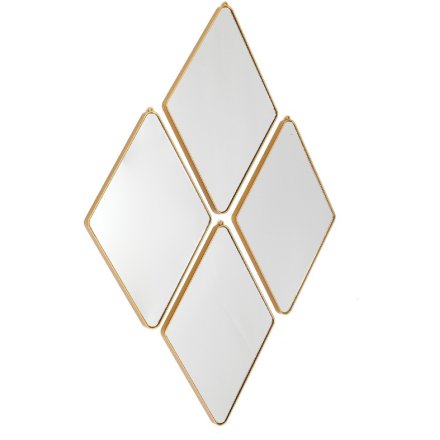 Diamond Gold Mirrors, S/4 28cm