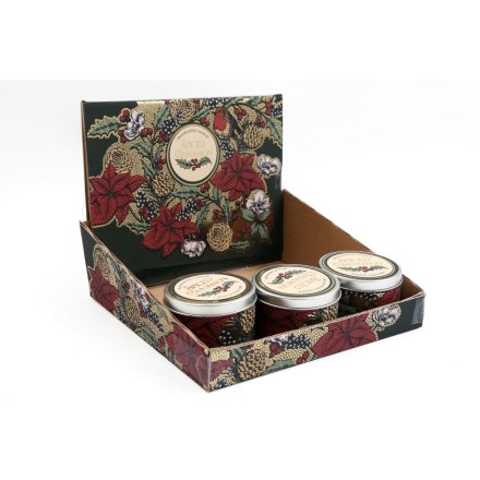 Poinsettia Tin Candle, 7.5cm
