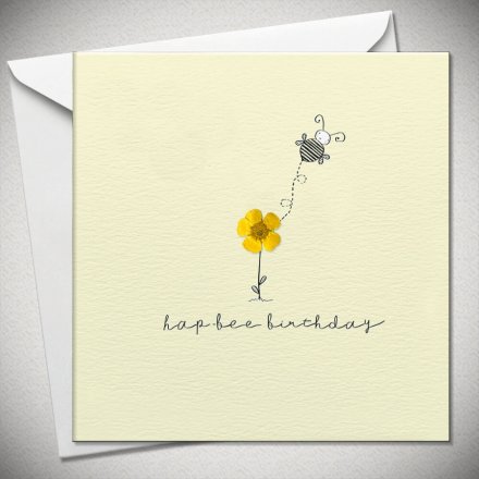 Bee Happy Birthday Greeting Card, 15cm