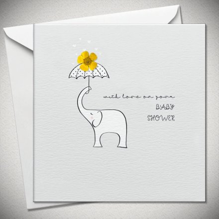 Elephant Baby Shower Card, 15cm