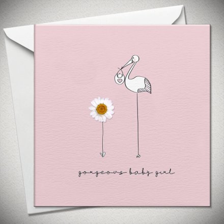 Gorgeous Baby Girl Daisy Greeting Card, 15cm