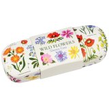 A floral protective glasses case picturing a range of pretty flowers.