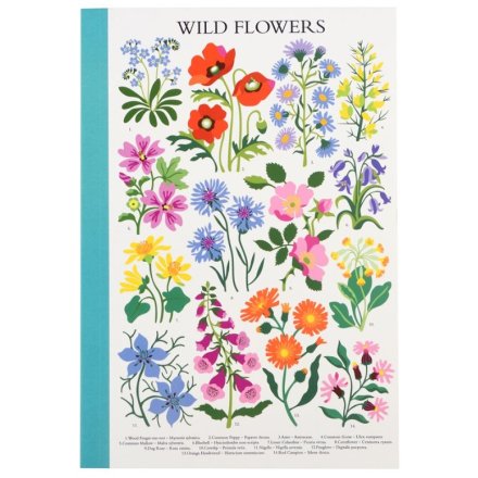 Wild Flowers A5 Notebook, 21cm