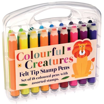 Colourful Creatures Felt Tip Stamp Pens (18) 15cm