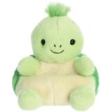 A turtle soft toy from the Palm Pals collection, with a tuft of green fuzzy hair