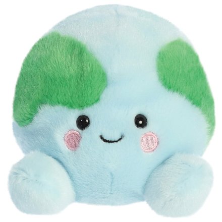A cute soft toy called Eve the Earth, part of the Palm Pals range. The earth displays its arms open wide