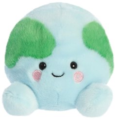 A novelty soft toy in a Earth design, made from cuddly material, perfect for a young child.