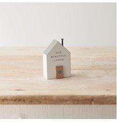 A charming mini house shape decoration perfect for displaying in the family home.