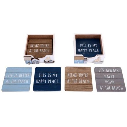 Beach Themed Coasters, Set of 4