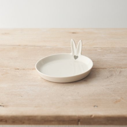 An adorable trinket dish with rabbit ears