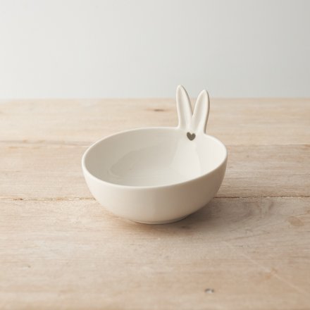 Trinket dish with bunny ears that is the perfect addition to any room.