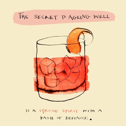 Ageing Well Negroni' Greeting Card, 15cm