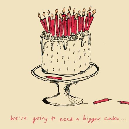 We're Going To Need A Bigger Cake Greeting Card, 15cm