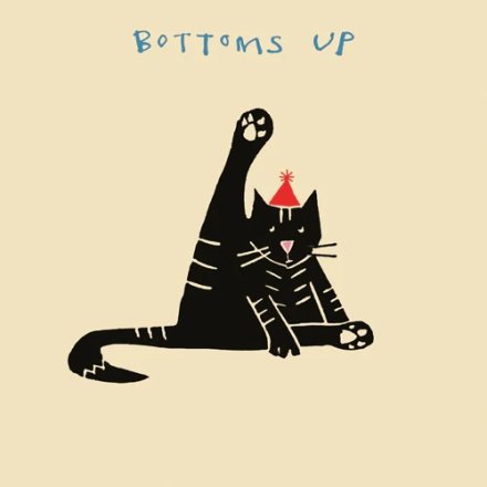 Bottoms Up Cat Greeting Card, 15cm