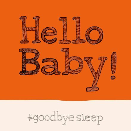 Hello Baby Hashtag Greeting Card, 15cm