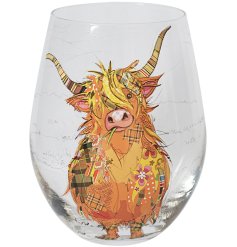 Hamish the Highland Cow Stemless Glass