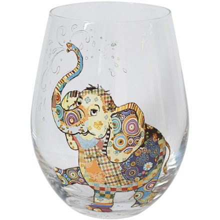 Eddie Elephant Stemless Glass