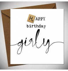 A black and white greeting card for a special girl on their birthday!