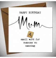 A black and white greeting card for a mum on her birthday.