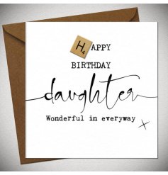 A chic birthday greeting card for a daughter who's wonderful in every way. 