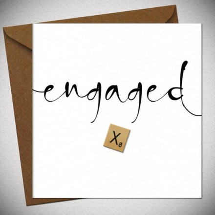 Scrabble Engaged Greeting Card, 15cm