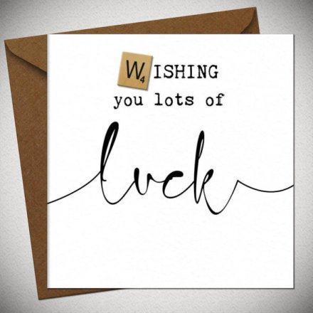 Luck Scrabble Greeting Card, 15cm