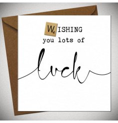 A greeting card wishing someone luck on their new venture. 