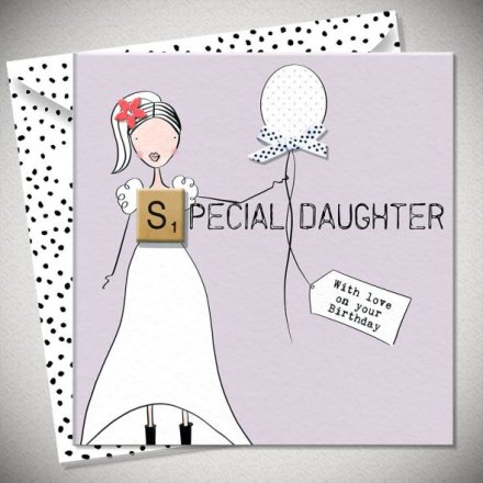 Special Daughter Birthday Scrabble Card, 15cm
