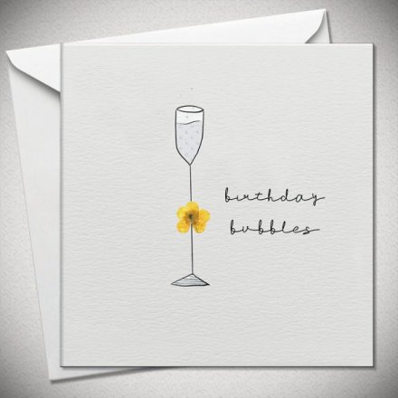 Champagne Flute Birthday Greeting Card, 15cm