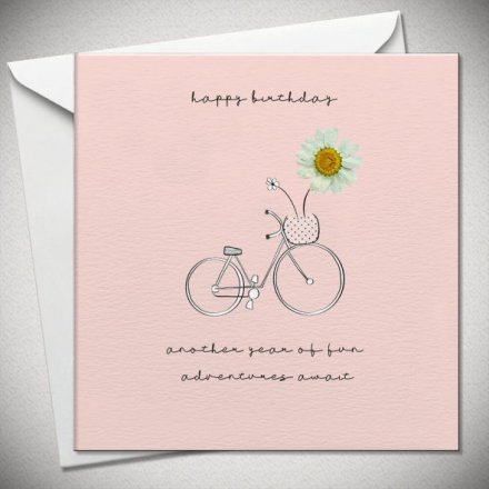 Bicycle Happy Birthday Greeting Card, 15cm