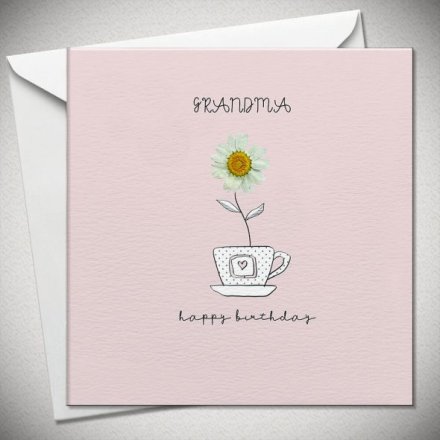 Grandma Tea Cup Birthday Greeting Card, 15cm