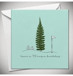 The ideal birthday card for a golf lover! Featuring a golf scene with some trees. 